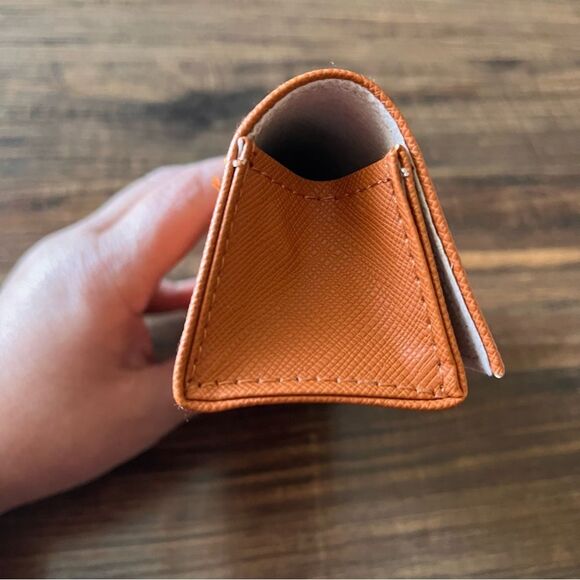 Tory Burch Burnt Orange Leather Eyeglass/Sunglass Case ONLY with Snap - Picture 3 of 4